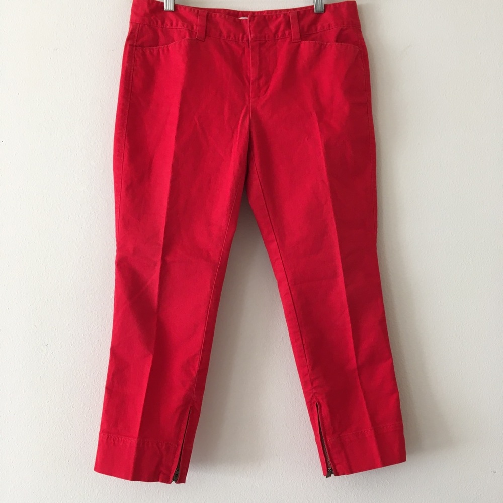 Loft Red Capris Short cuff Trouser